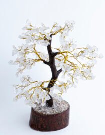 Clear Crystal Tree with Wooden Base for Positive Energies