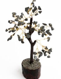 CHARM INFINIA Crystal Tree | Handcrafted Feng Shui Gemstone Tree on Wooden Base | Positive Energy, Vastu, and Home Décor (Pyrite Chips)