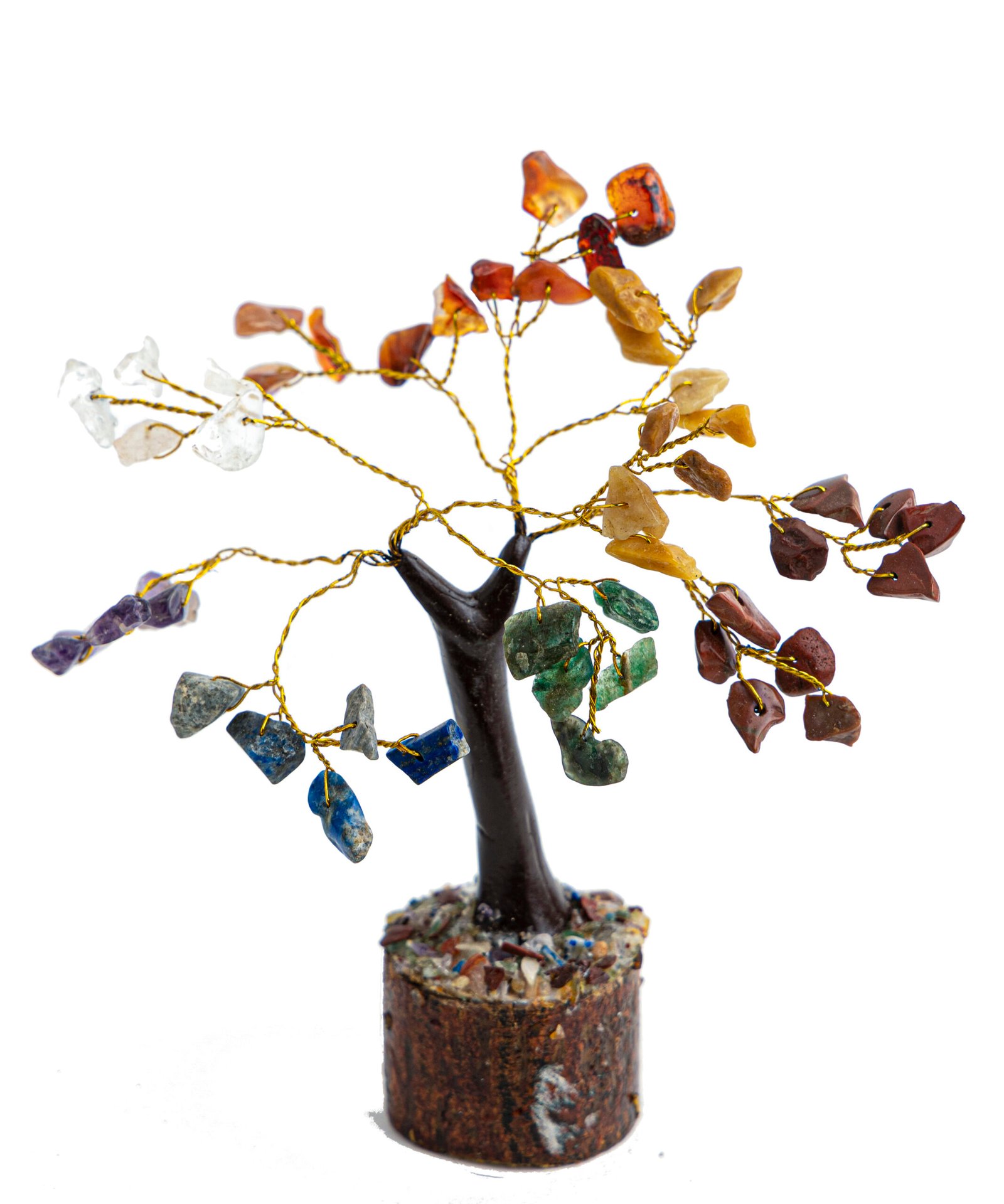 Seven Chakra Crystal Tree with Wooden Bark & Base – Handmade Chakra Healing Tree for Balance Energy and Home Décor - Image 4