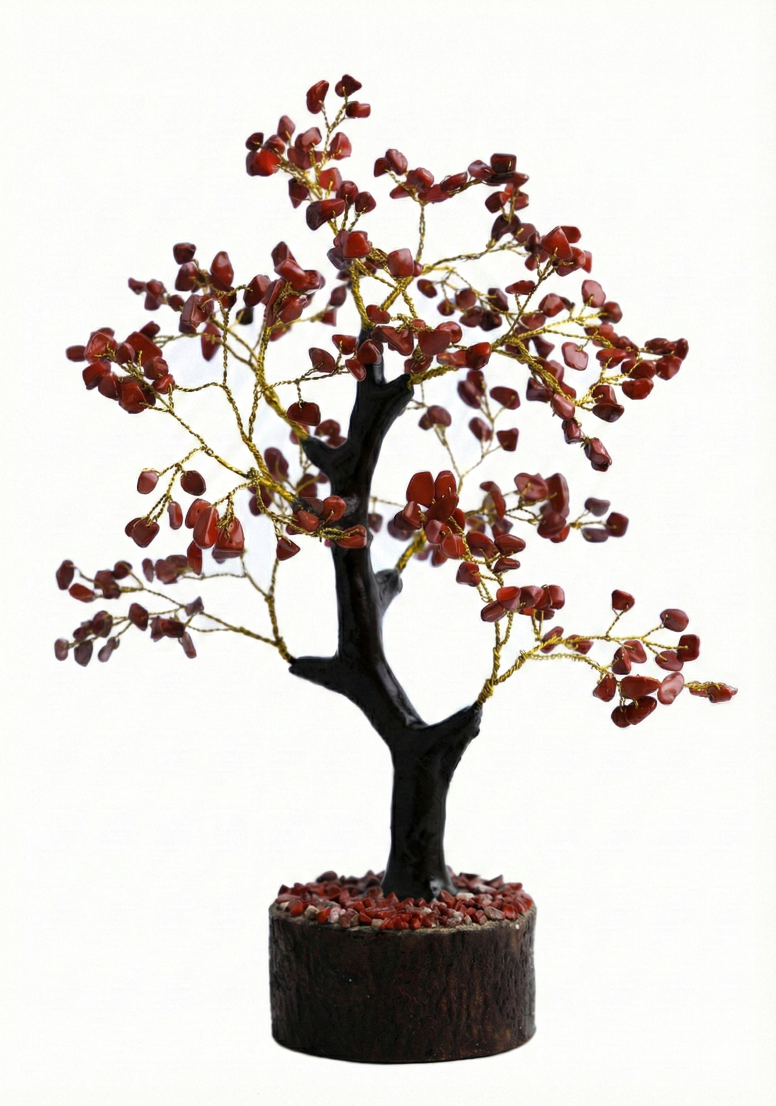 Red Jasper Crystal Tree with Wooden Base | Money Tree | Vastu Protection | Helps to Promote Wealth| Happiness and Positive Energies | Handcrafted for Bedroom and Office