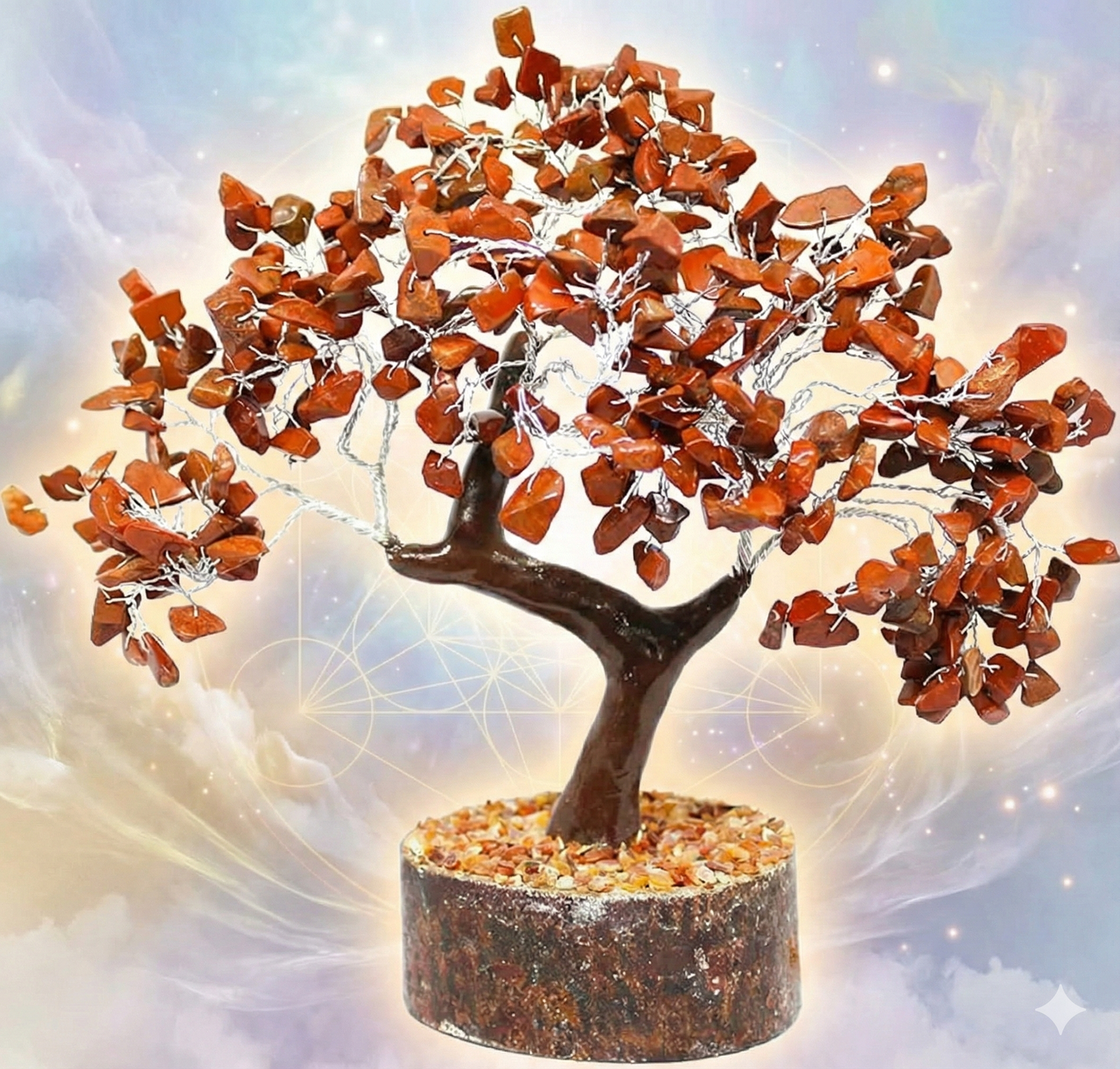 Red Jasper Crystal Tree with Wooden Base | Money Tree | Vastu Protection | Helps to Promote Wealth| Happiness and Positive Energies | Handcrafted for Bedroom and Office - Image 3