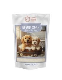 Epsom Salt Soak for Dogs & Cats - Relaxing Pet Bath for Sore Paws, Itchy Skin & Tired Muscles - Unscented, Pure USP Epsom Salt - 450 Grams
